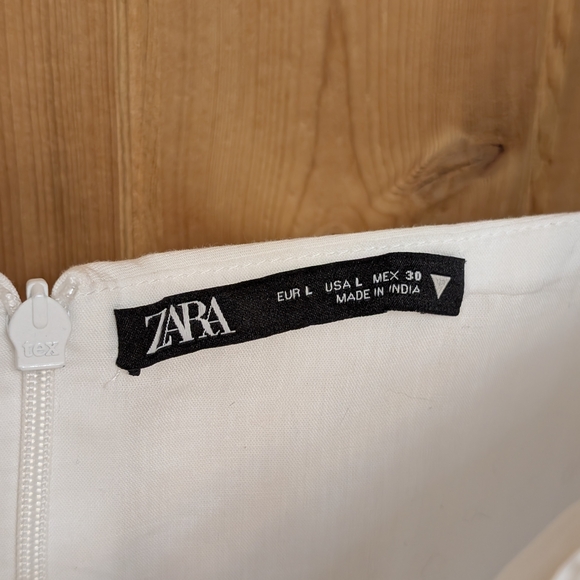 Zara White Cotton Voluminous Mini Dress - Picture 2 of 7